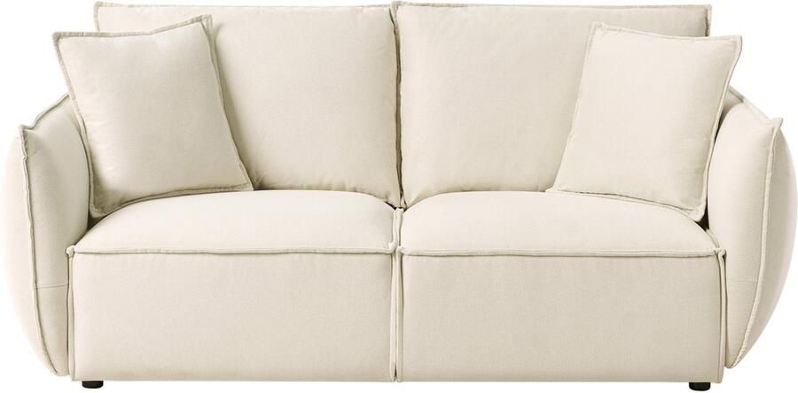 Beliani KUNES Driezitsbank Lichtbeige Polyester
