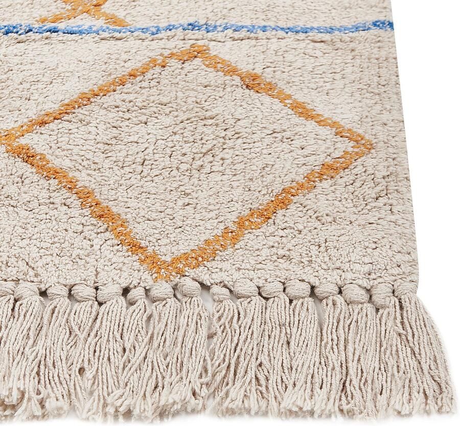 Beliani -KUSKAN-Laagpolig vloerkleed-Multicolor-160 x 230 cm-Katoen