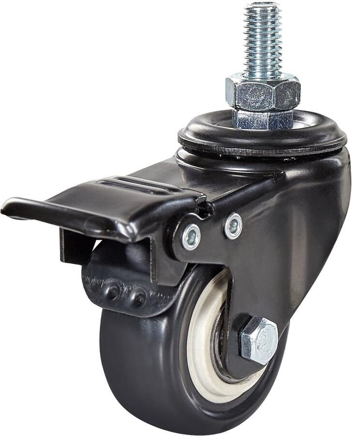 Beliani L-DESTIN Zwenkwielen set van 4 Zwart