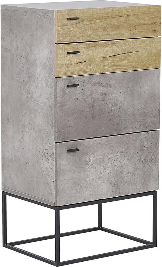 Beliani Ladekast 4 lades ACRA Grijs beton-effect