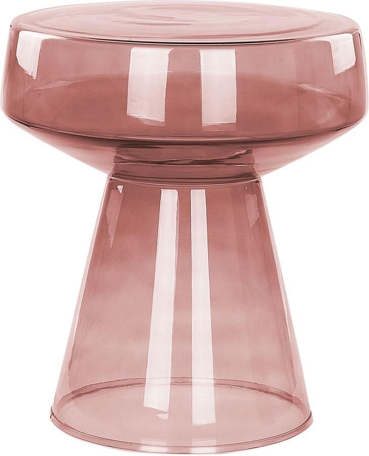 Beliani LAGUNA Bijzettafel Donkerrood Glas