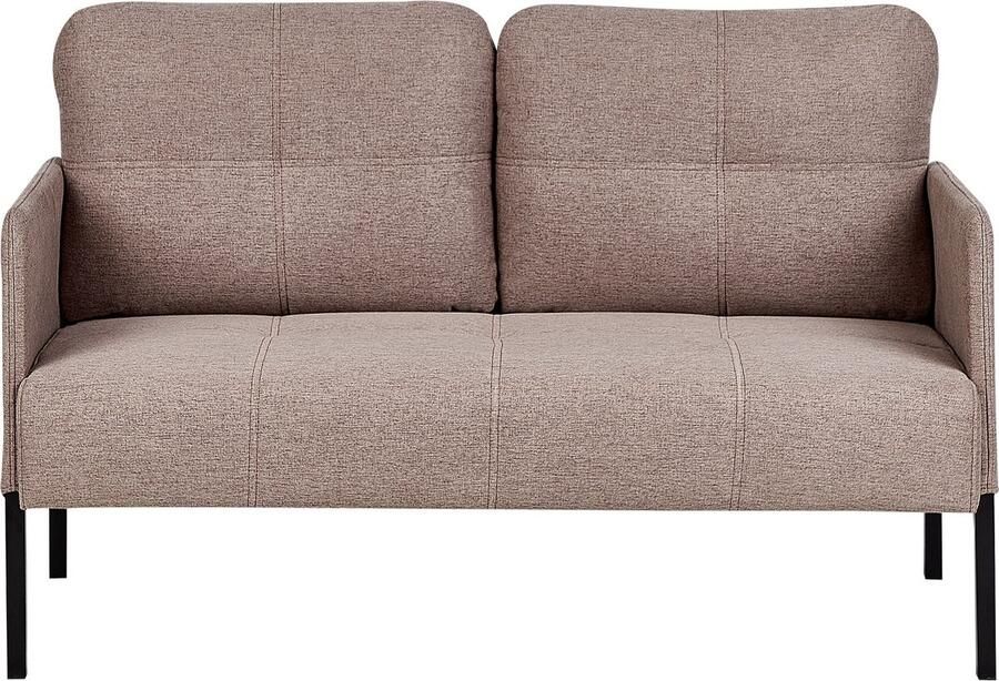 Beliani LAHTI Tweezitsbank Lichtbruin Stof