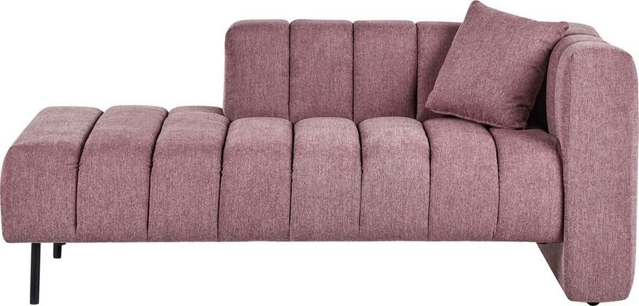 Beliani LANNILS Chaise longue Roze Rechtszijdig Polyester