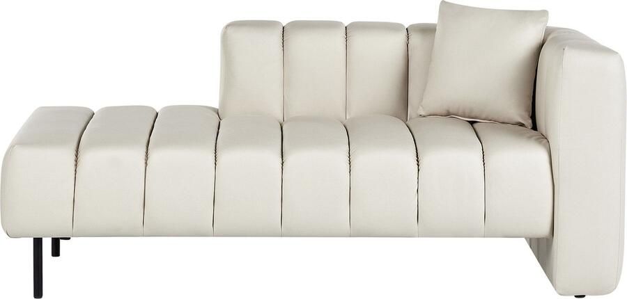 Beliani LANNILS Chaise longue Gebroken wit Rechtszijdig Vegan kunstleer