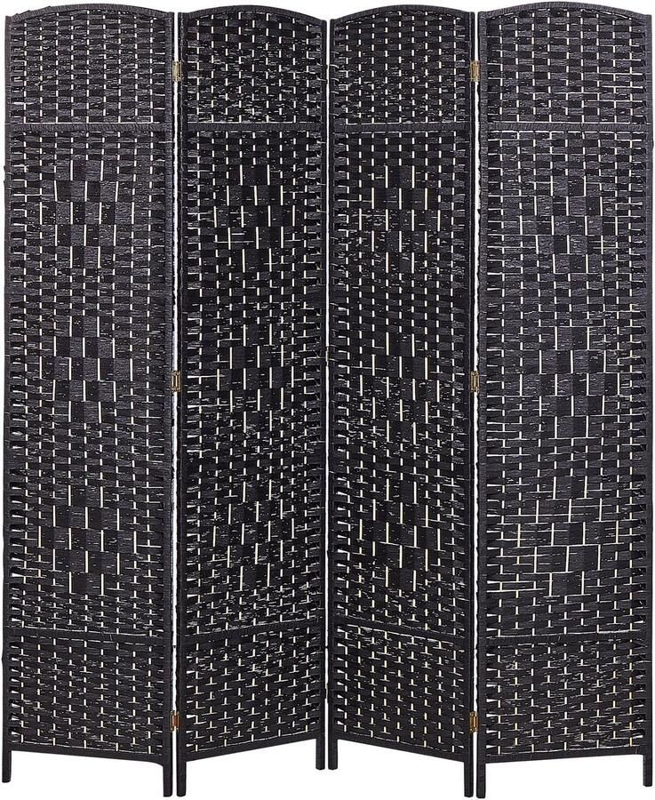 Beliani Roomdivider met 4 panelen LAPPAGO Zwart 163 cm 170 cm