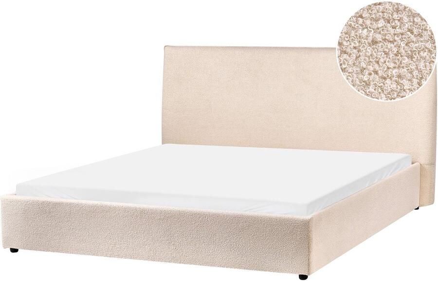 Beliani LAVAUR Waterbed Beige 160 x 200 cm Bouclé