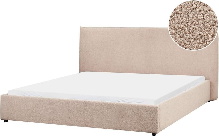 Beliani LAVAUR Waterbed Taupe 180 x 200 cm Bouclé