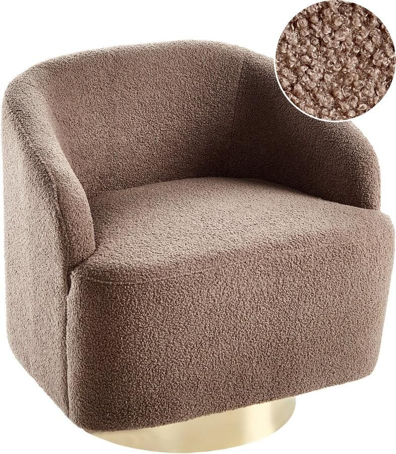 Beliani LAVIK Fauteuil Bruin Bouclé