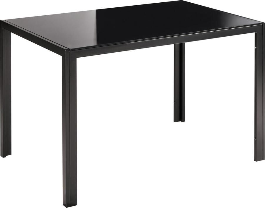 Beliani LAVOS Eettafel Zwart 80 x 120 cm Veiligheidsglas