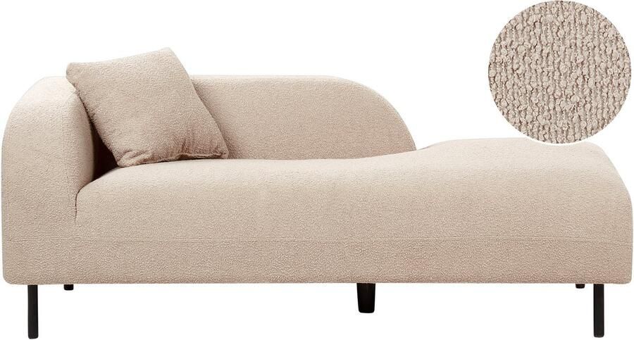 Beliani LE CRAU Chaise longue Taupe Linkerzijde Bouclé