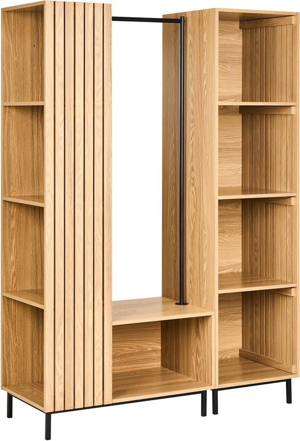 Beliani LEANDRO Open kast met 9 planken Lichtbruin MDF