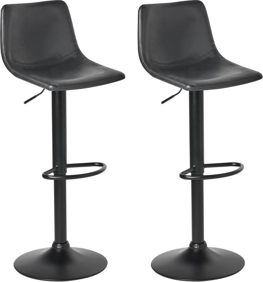 Beliani LEBRIJA Barkruk set van 2 Zwart Kunstleer