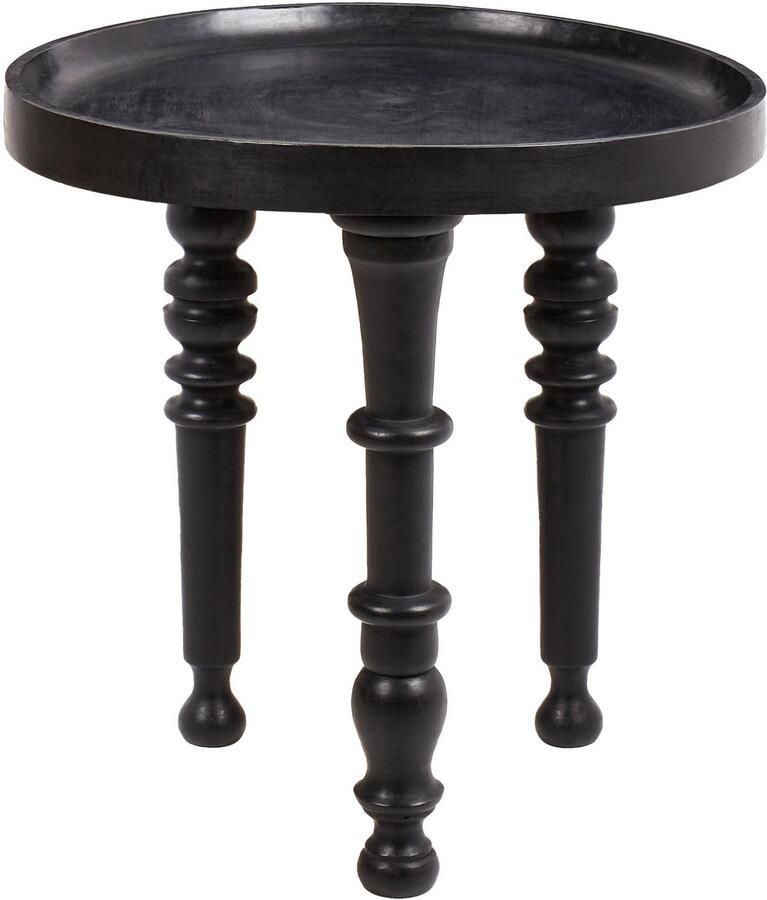 Beliani LEETON Bijzettafel Zwart 52 x 52 cm Mangohout