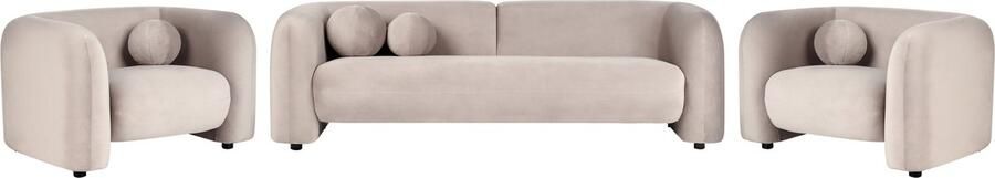 Beliani LEIREN Bankenset 5-zits Taupe Fluweel