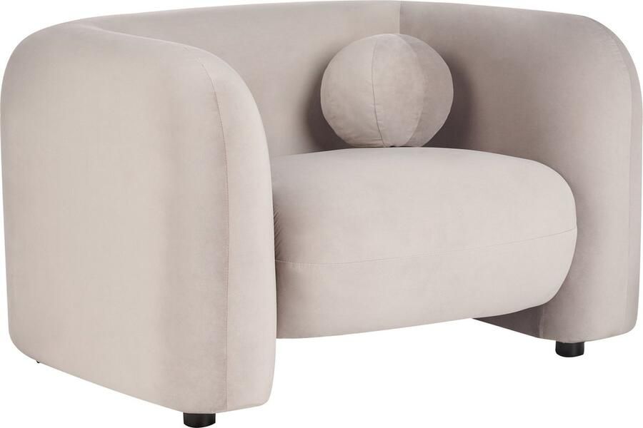 Beliani LEIREN Fauteuil Taupe Polyester