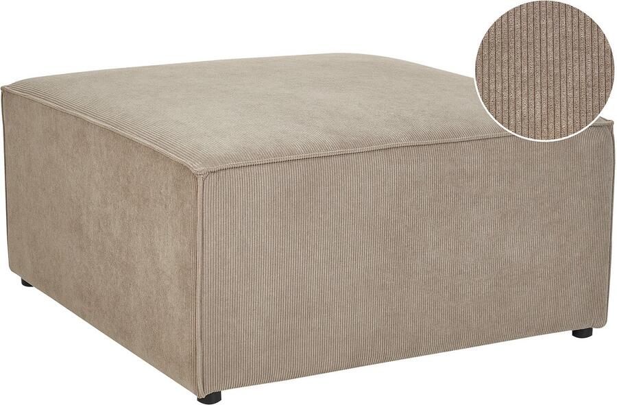 Beliani LEMVIG Ottomaan Taupe Corduroy - Foto 3