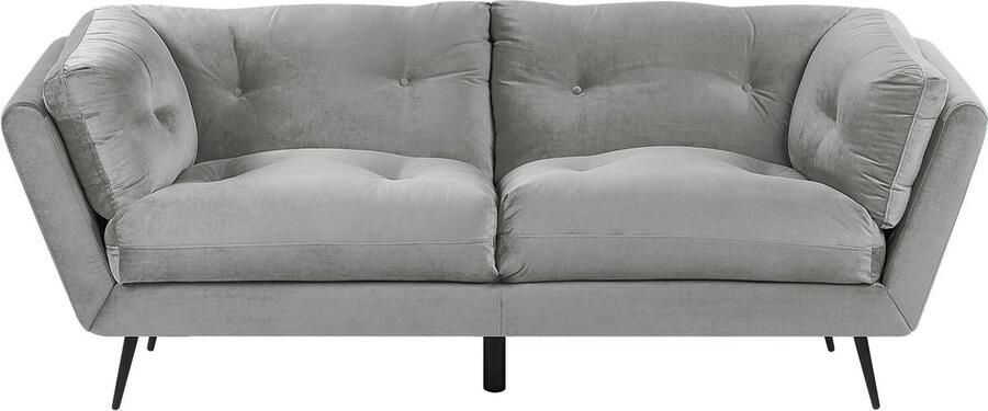 Beliani LENVIK Three Seater Sofa Grijs Fluweel - Foto 2