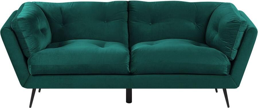 Beliani Bank LENVIK Fluweel Smaragdgroen 3-zitter - Foto 2