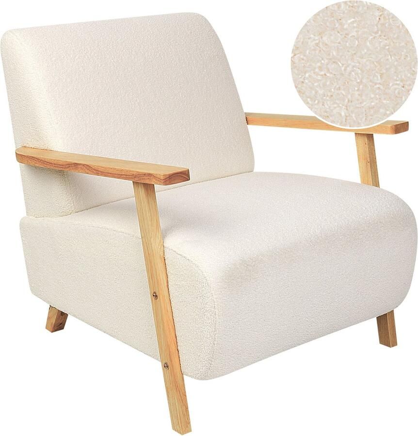 Beliani LESJA Fauteuil Lichtbeige Bouclé - Foto 2