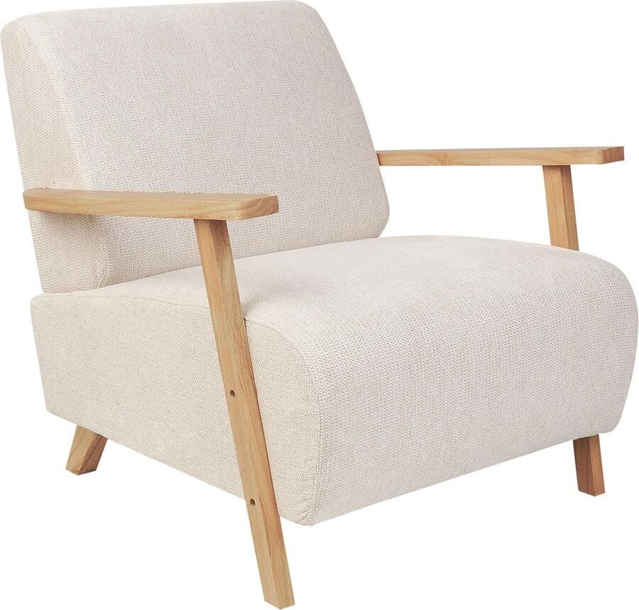 Beliani LESJA Fauteuil Lichtbeige Polyester