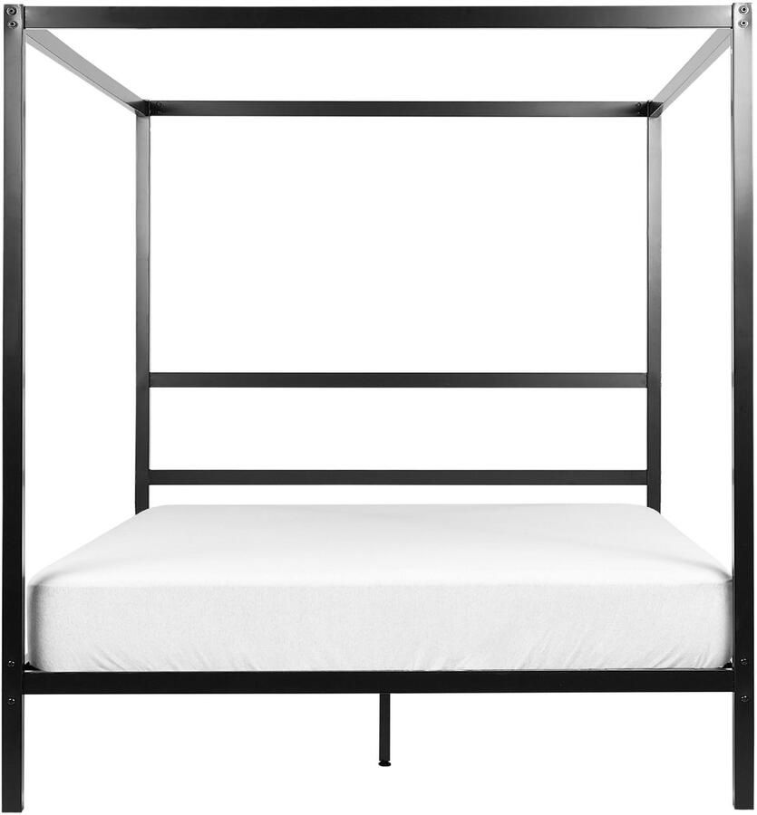 Beliani Hemelbed Metaal LESTARDS 160 x 200 cm Zwart