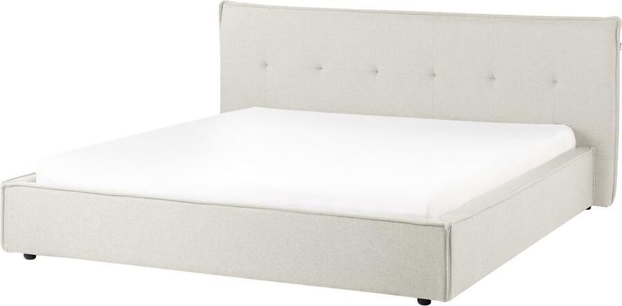 Beliani LESTRE Waterbed Gebroken wit 180 x 200 cm Linnen