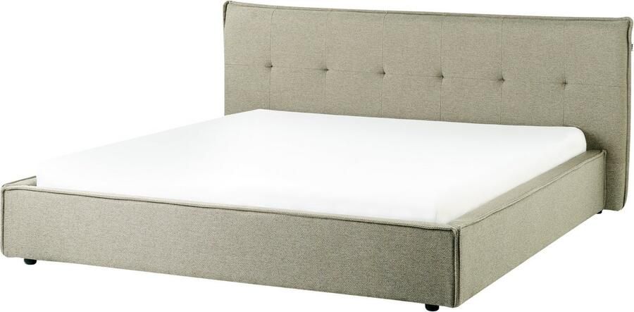 Beliani LESTRE Waterbed Groen 180 x 200 cm Linnen