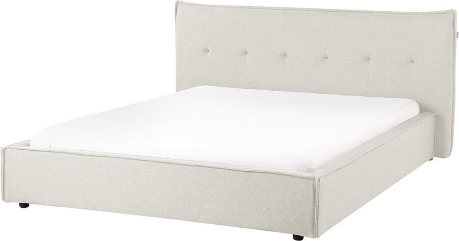 Beliani Waterbed Kunstlinnen LESTRE 160 x 200 cm Gebroken wit