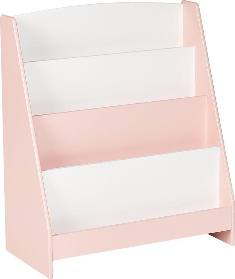 Beliani Boekenkast met 4 planken LILOET Bewerkt hout 70 cm Pastelroze
