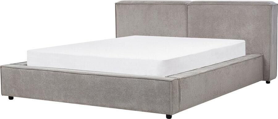 Beliani LINARDS Bed Grijs 160 x 200 cm Polyester
