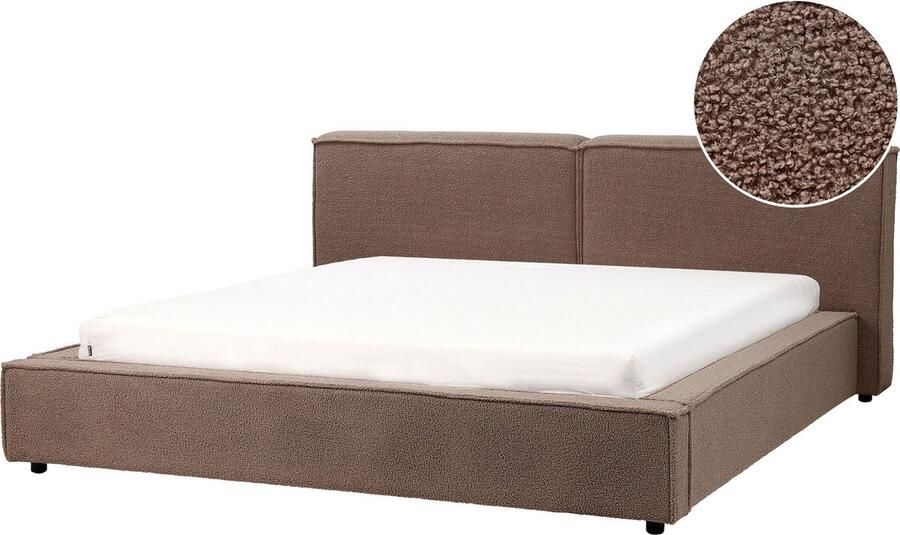 Beliani LINARDS Bed Tweepersoonsbed 180 x 200 cm Bouclé