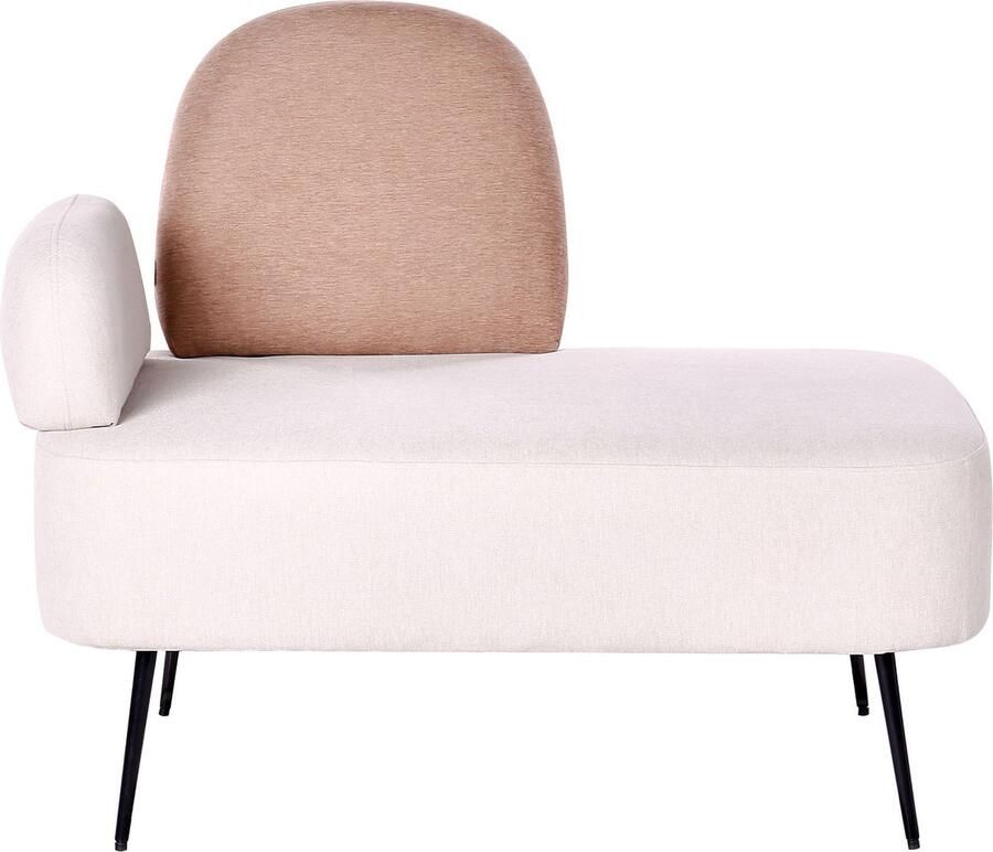 Beliani ARCEY Chaise longue Beige Bruin Linkszijdig Stof