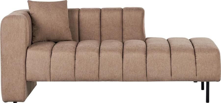 Beliani -LANNILS-Chaise longue-Lichtbruin-Linkszijdig-Polyester