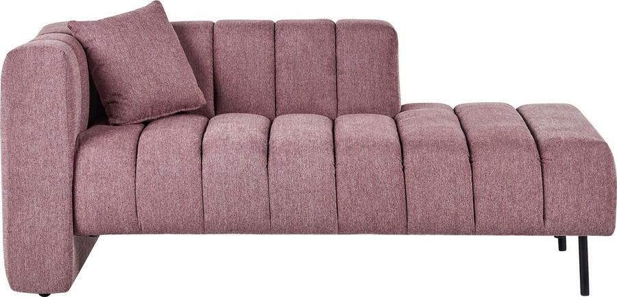 Beliani LANNILS Chaise longue Roze Linkszijdig Polyester