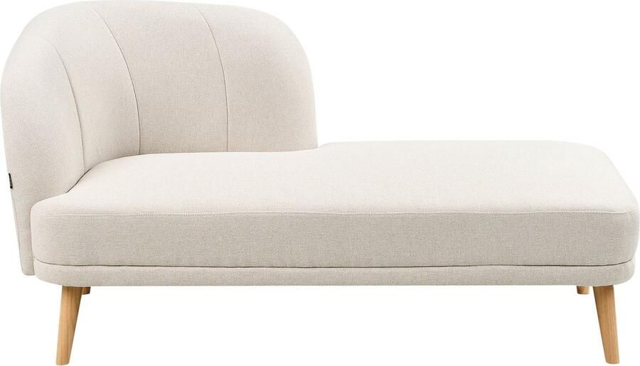 Beliani TANLAY Chaise longue Lichtbeige Linkszijdig Polyester