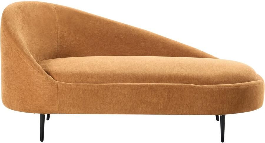 Beliani VALREAS Chaise longue Oranje Linkszijdig Polyester