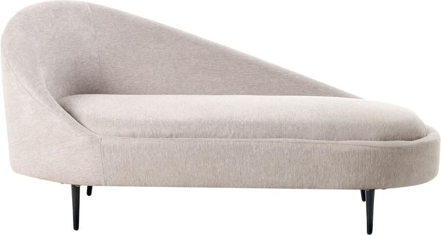 Beliani VALREAS Chaise longue Taupe Linkszijdig Polyester