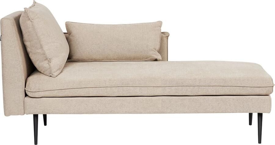 Beliani YERRES Chaise longue Beige Linkszijdig Polyester