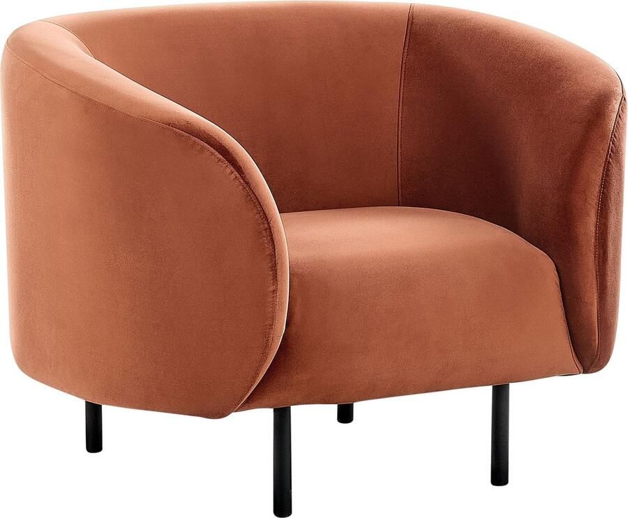 LUXSIT BELIANI LOEN Fauteuil Oranje Fluweel