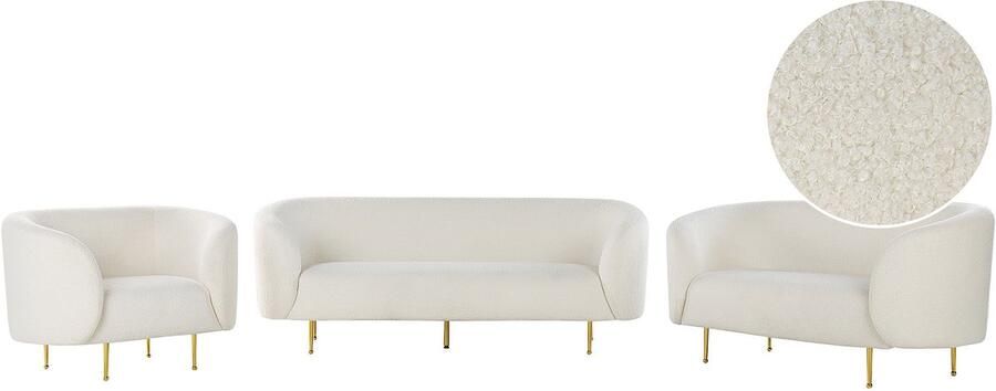 Beliani LOEN Living Room Set Wit Polyester - Foto 2