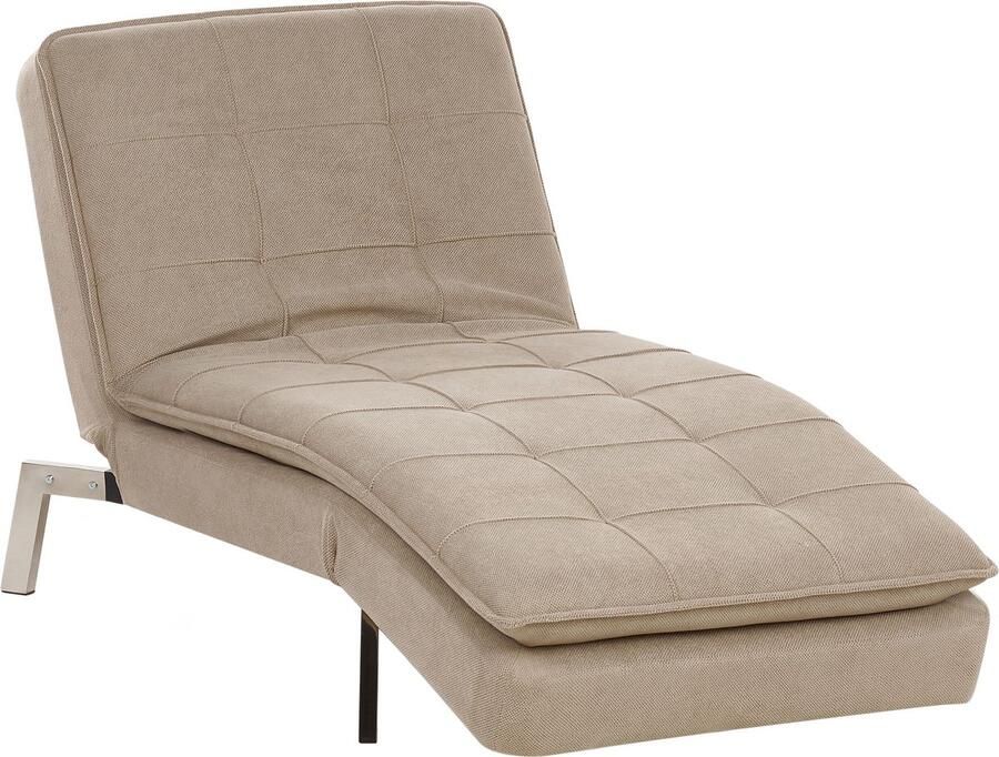 Beliani LOIRET Chaise longue Beige Symmetrisch Polyester
