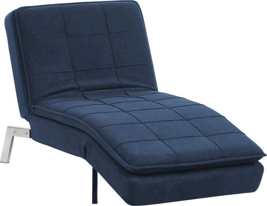 Beliani LOIRET Chaise longue Marineblauw Symmetrisch Polyester