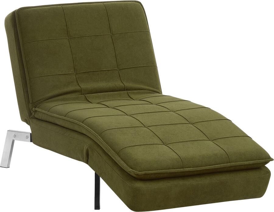 Beliani LOIRET Chaise longue Groen Symmetrisch Polyester