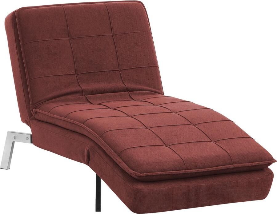 Beliani LOIRET Chaise longue Rood Symmetrisch Polyester