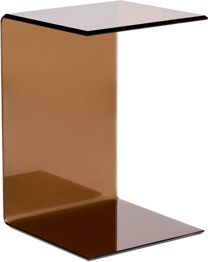 Beliani LOURDES Bijzettafel Bruin Veiligheidsglas