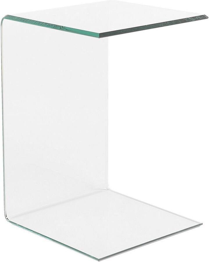 Beliani Bijzettafel LOURDES Veiligheidsglas Transparant