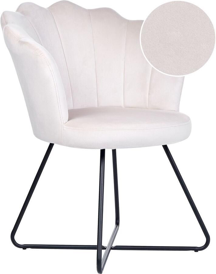 Beliani LOVELOCK Fauteuil Gebroken wit Fluweel