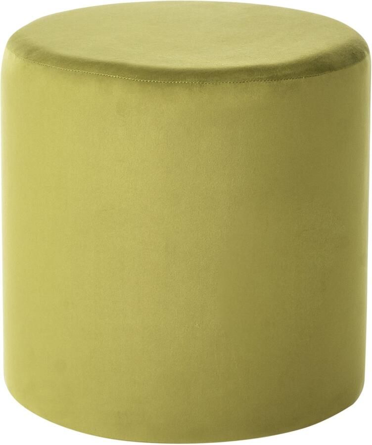 Beliani LOVETT Poef Olijfgroen Fluweel