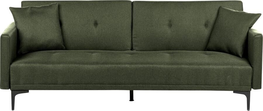 Beliani LUCAN Slaapbank 3-zits Donkergroen Polyester