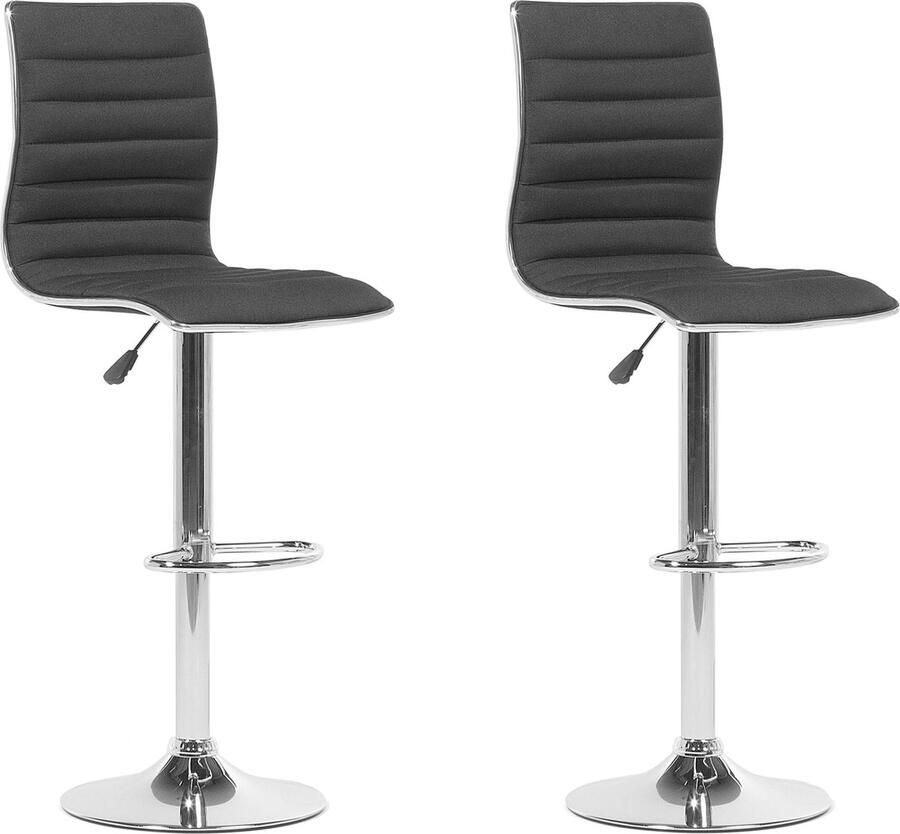 Beliani LUCERNE Barkruk verstelbaar Zwart Polyester